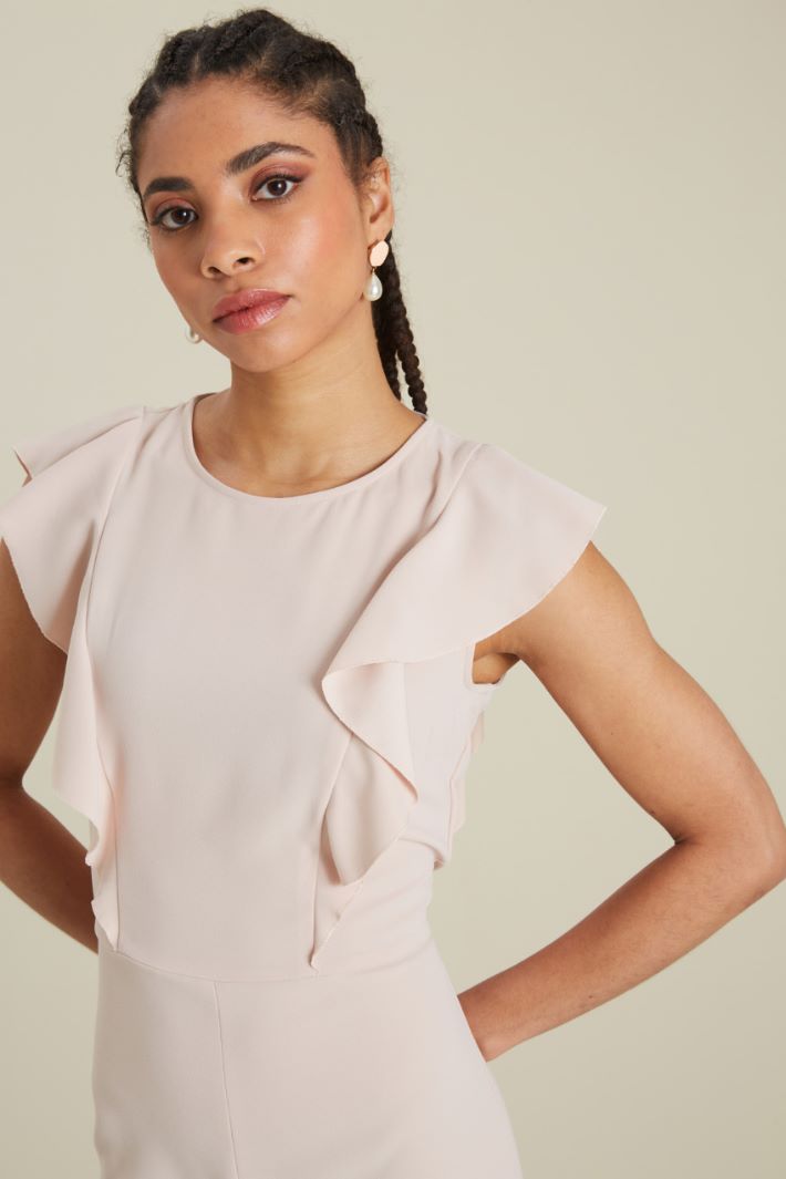 Tuta in crèpe con volant Fashion Market