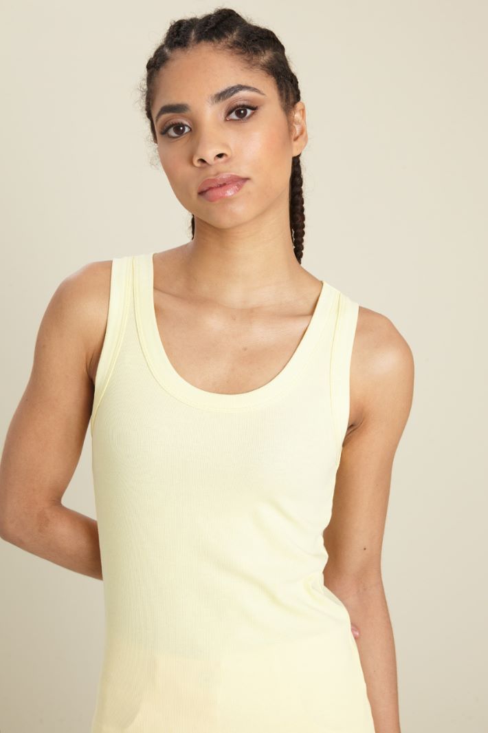 Canotta in cotone a costine Fashion Market