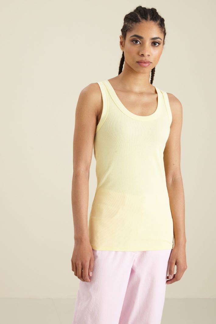 Canotta in cotone a costine Fashion Market