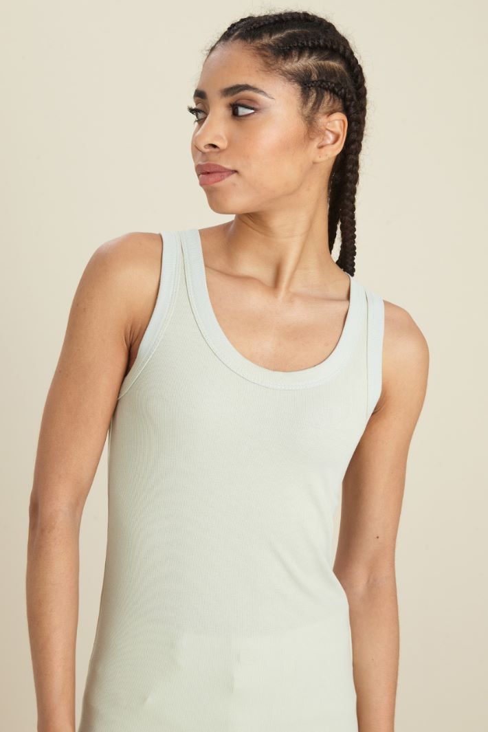 Canotta in cotone a costine Fashion Market