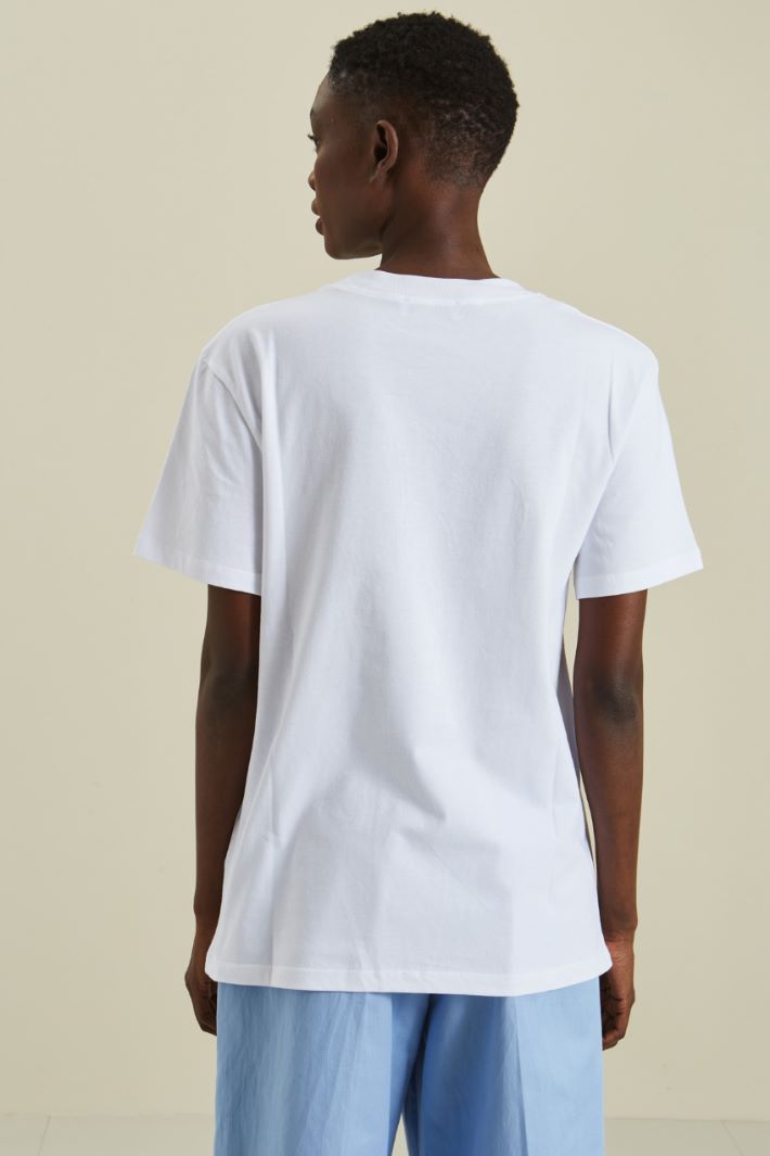 T-shirt con ricamo e paillettes Fashion Market