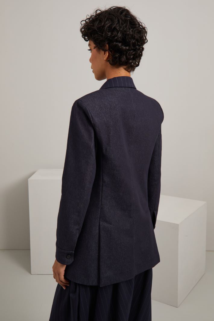 Blazer in lana e denim Fashion Market