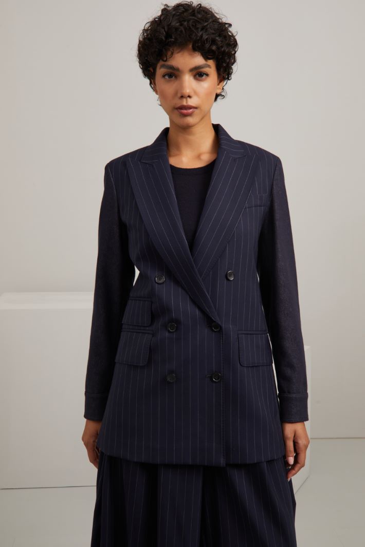 Blazer in lana e denim Fashion Market