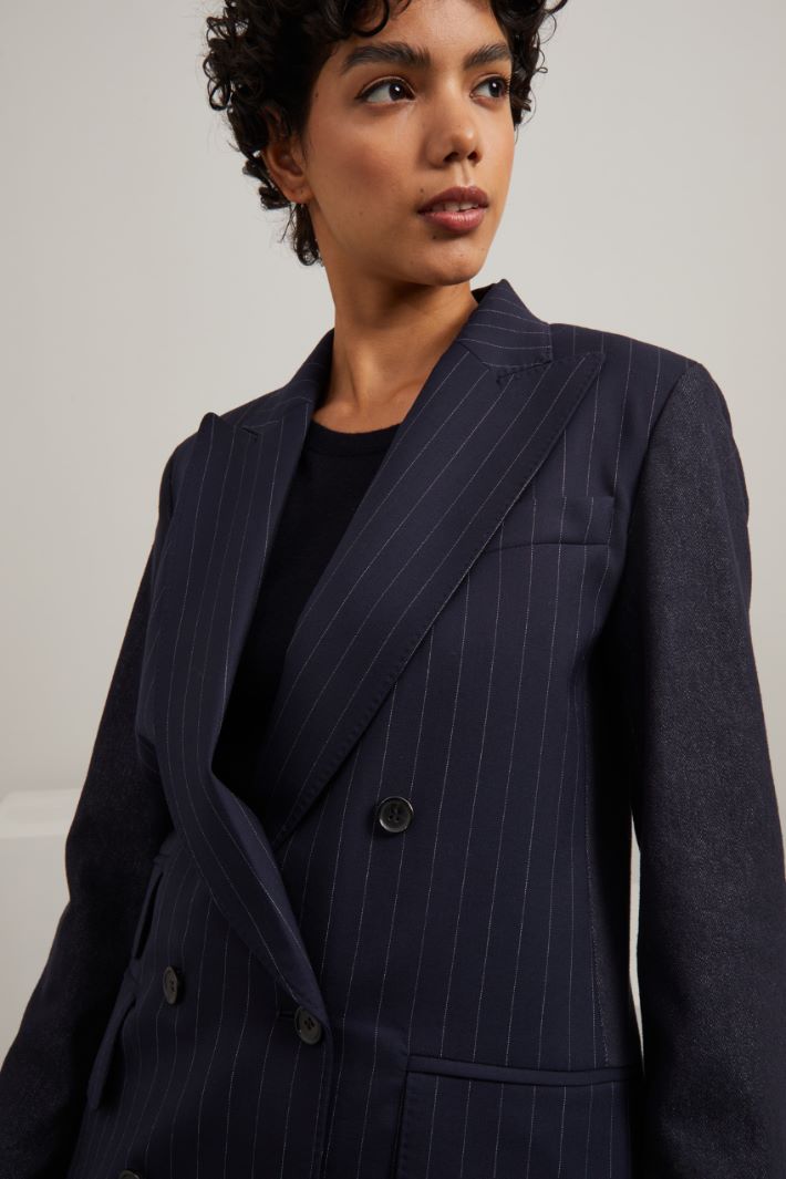 Blazer in lana e denim Fashion Market