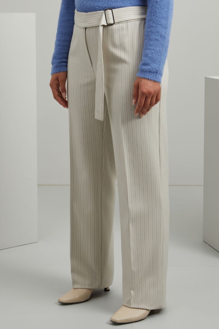 Pantaloni in viscosa gessato Fashion Market