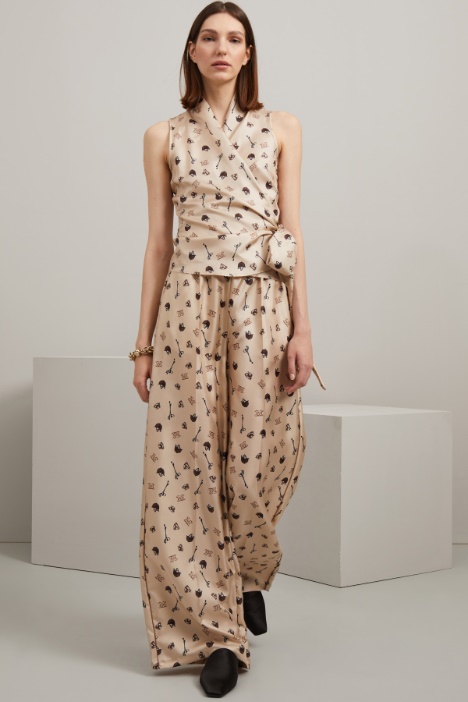 Pantalone in seta stampata Fashion Market