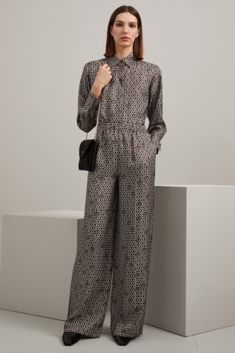 Pantaloni in twill di seta Fashion Market