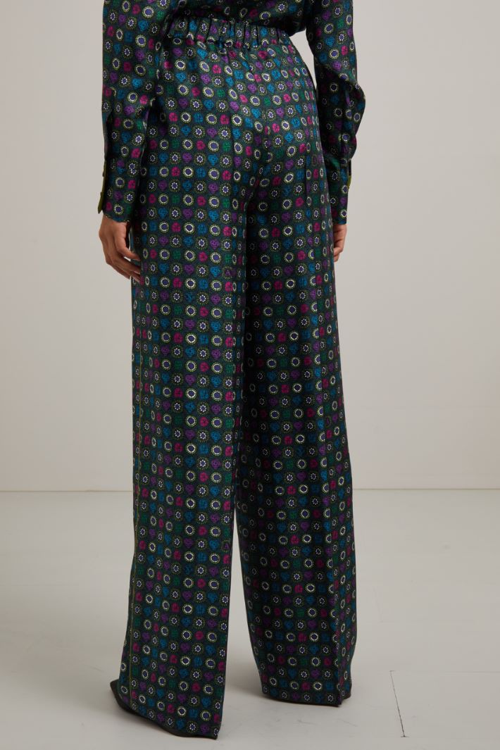 Pantaloni in twill di seta Fashion Market