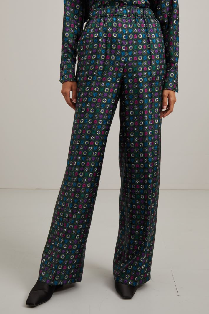 Pantaloni in twill di seta Fashion Market