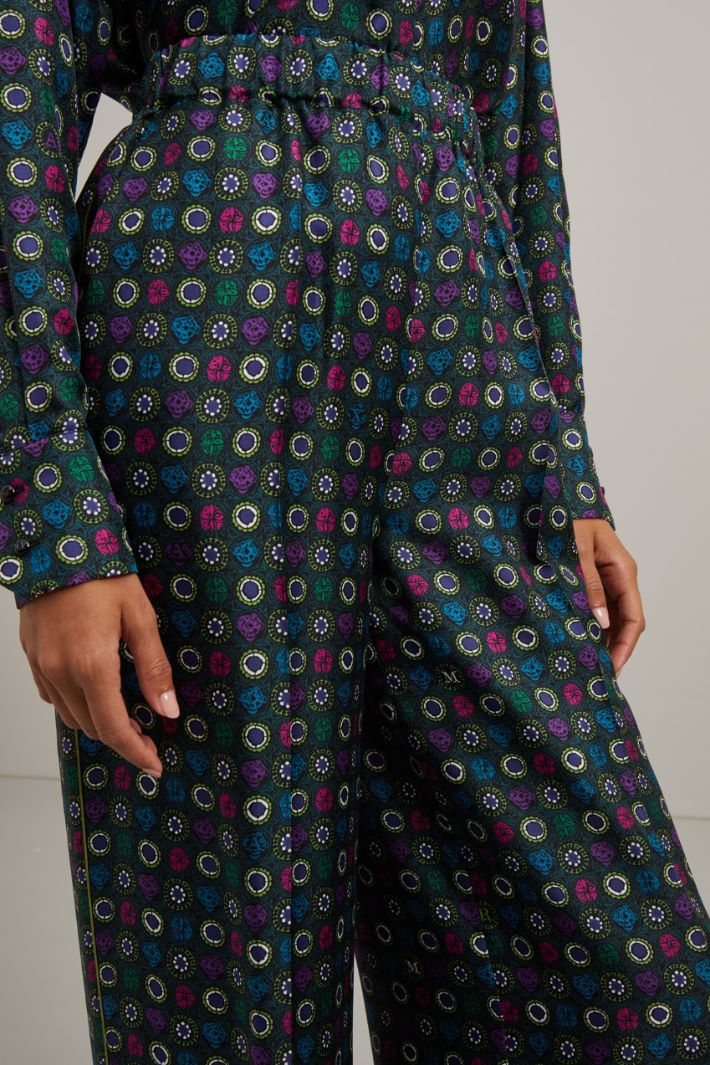 Pantaloni in twill di seta Fashion Market