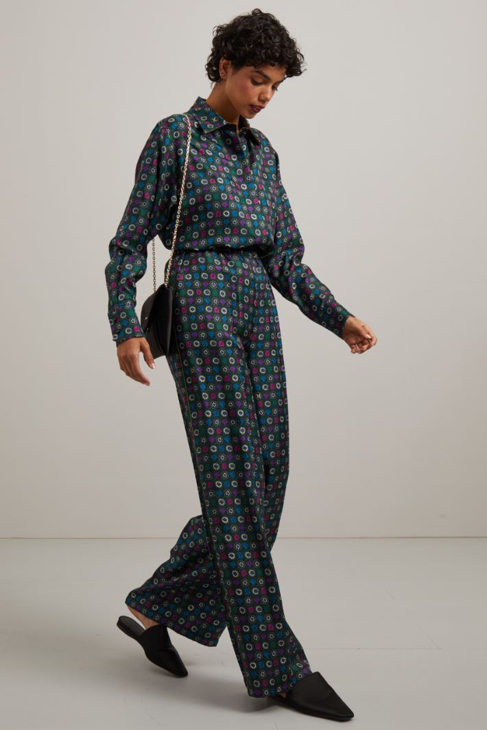 Pantaloni in twill di seta Fashion Market