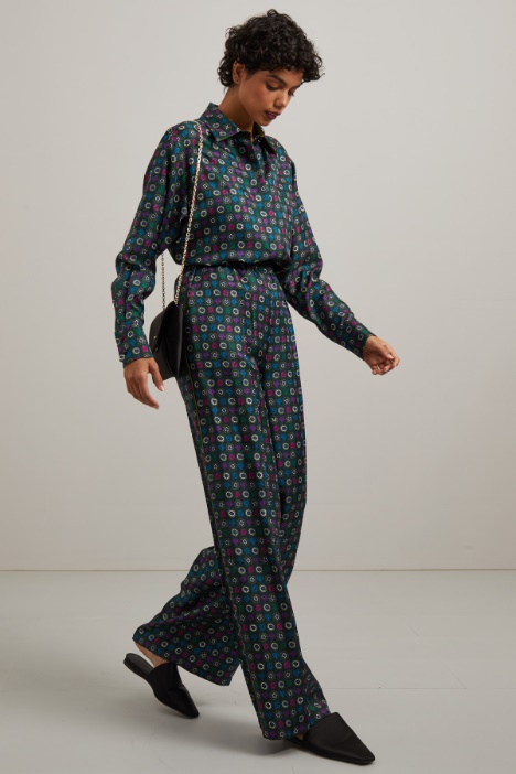 Pantaloni in twill di seta Fashion Market
