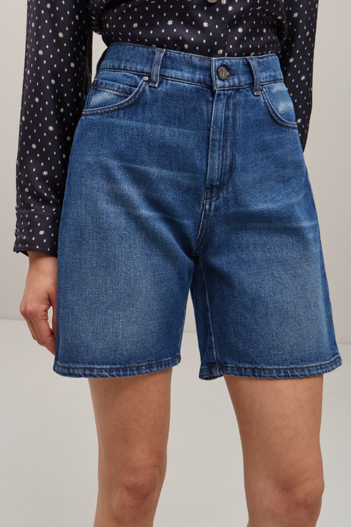 Shorts in denim di cotone Fashion Market