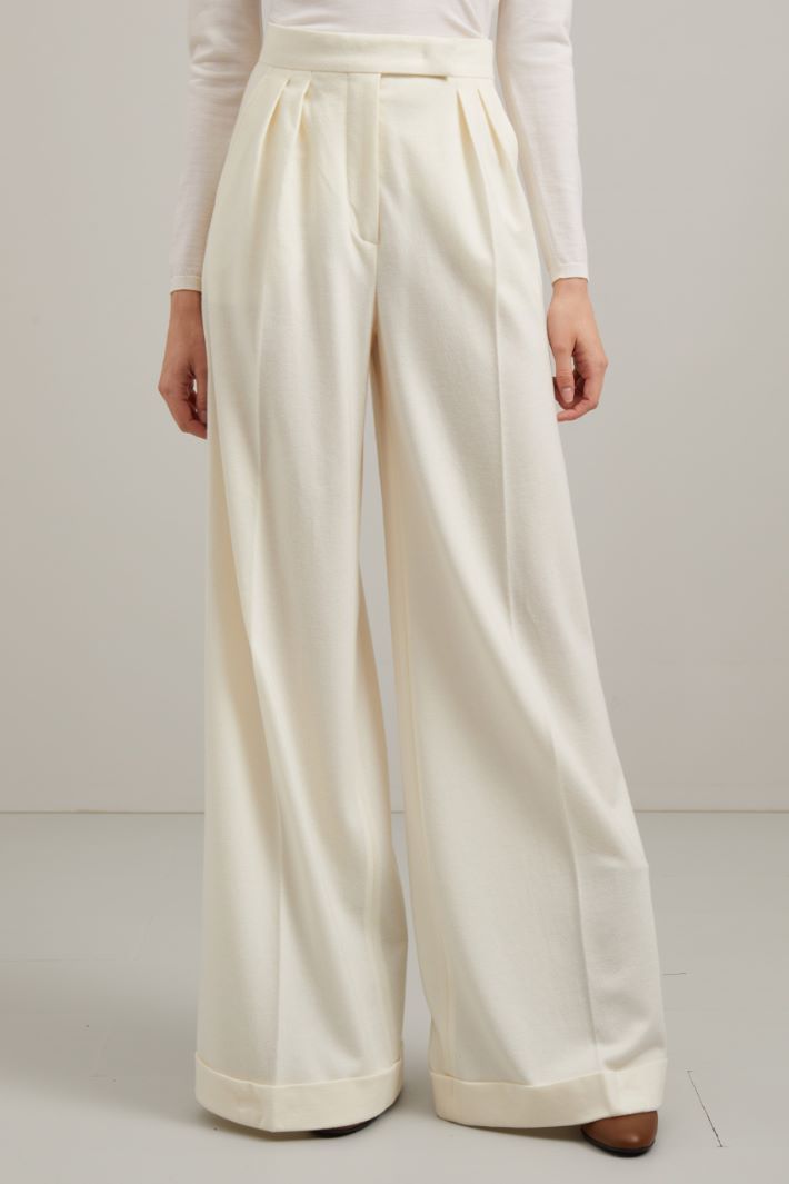 Pantalone a palazzo in lana Fashion Market