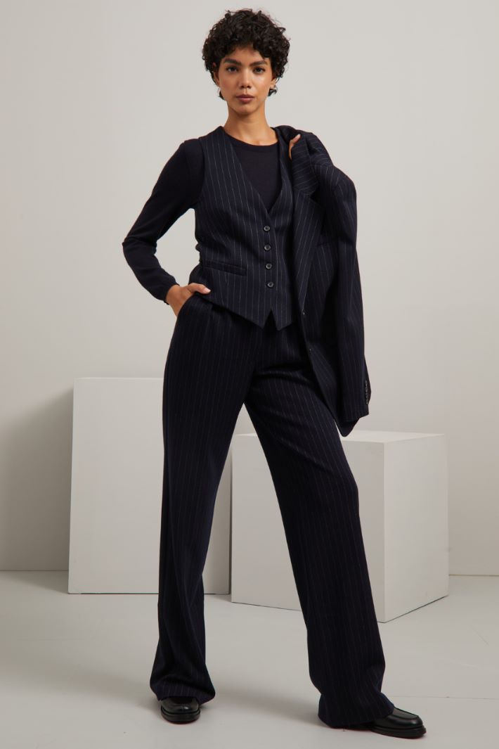 Pantaloni in lana e viscosa Fashion Market