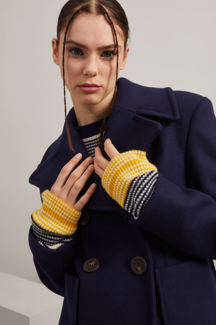 Caban con collo in maglia Fashion Market Caban con collo in maglia Fashion Market