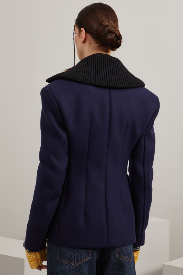 Caban con collo in maglia Fashion Market Caban con collo in maglia Fashion Market