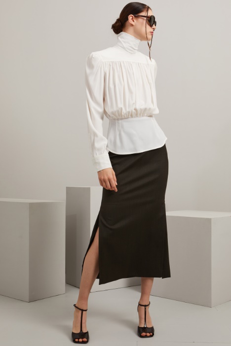 Gonna lunga in lana stretch Fashion Market