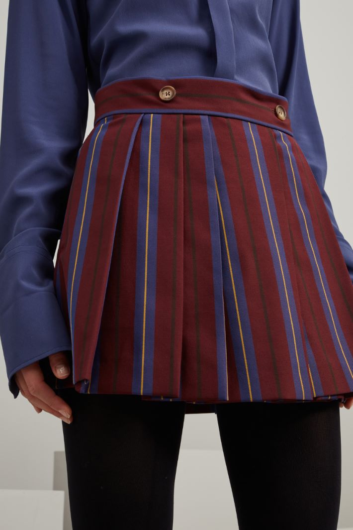 Gonna a pieghe in gabardina Fashion Market