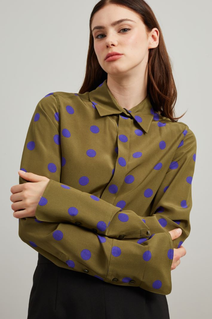 Camicia in pura seta stampata Fashion Market