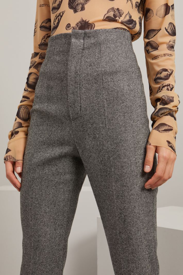 Pantaloni a vita alta in lana Fashion Market