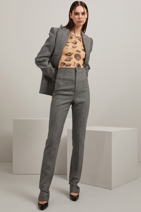 Pantaloni a vita alta in lana Fashion Market