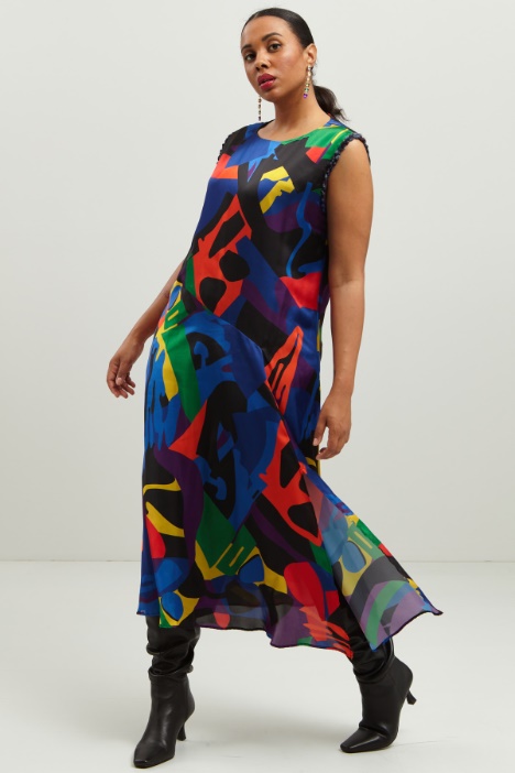 Abito lungo in raso Fashion Market