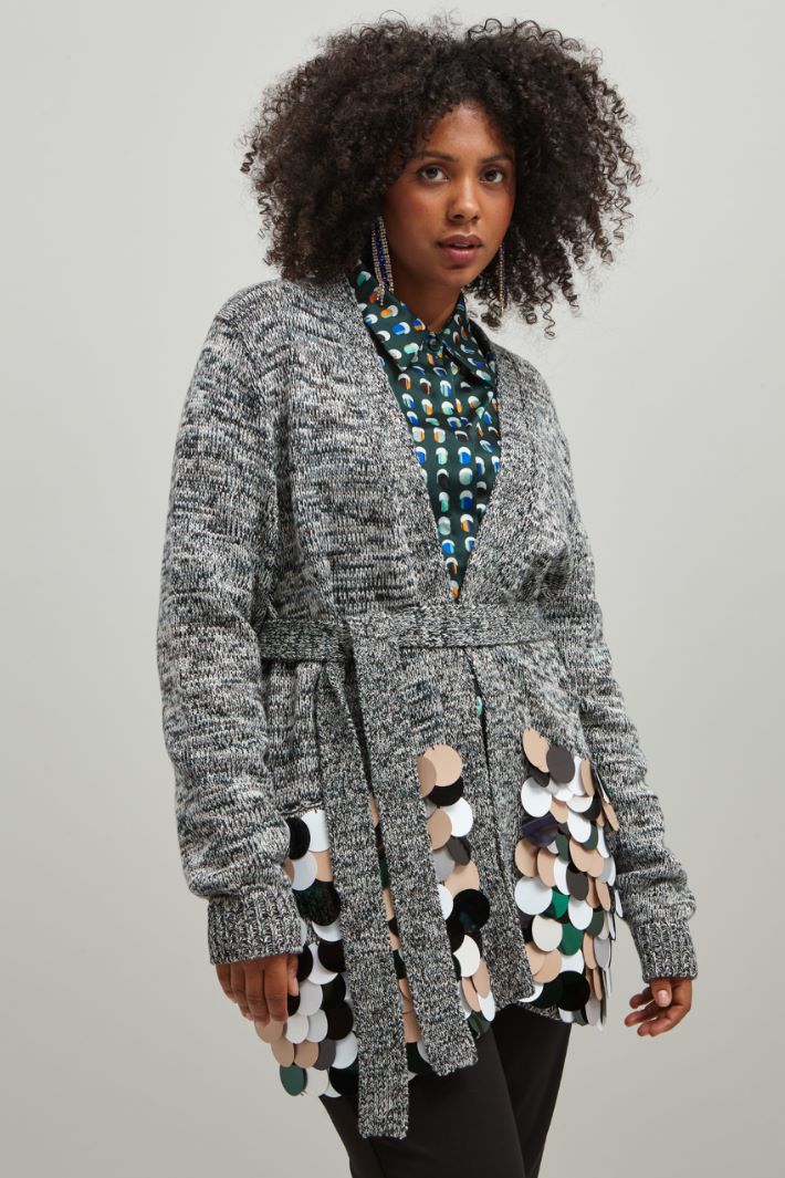 Cardigan con macro paillettes Fashion Market