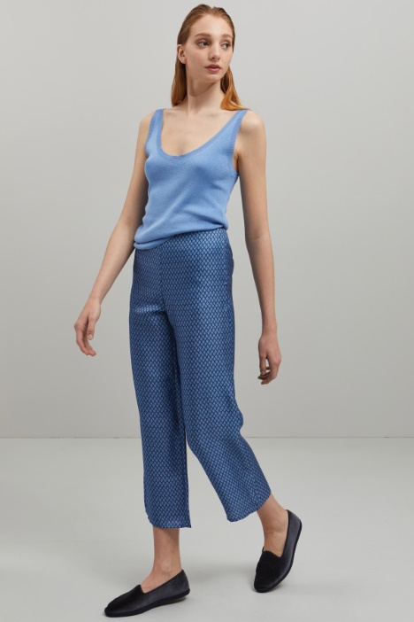 Pantaloni in twill di seta Fashion Market