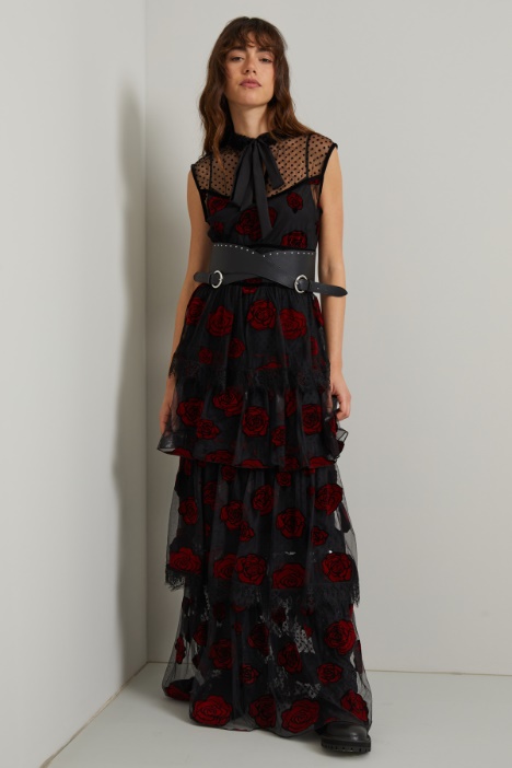 Abito lungo in pizzo Fashion Market