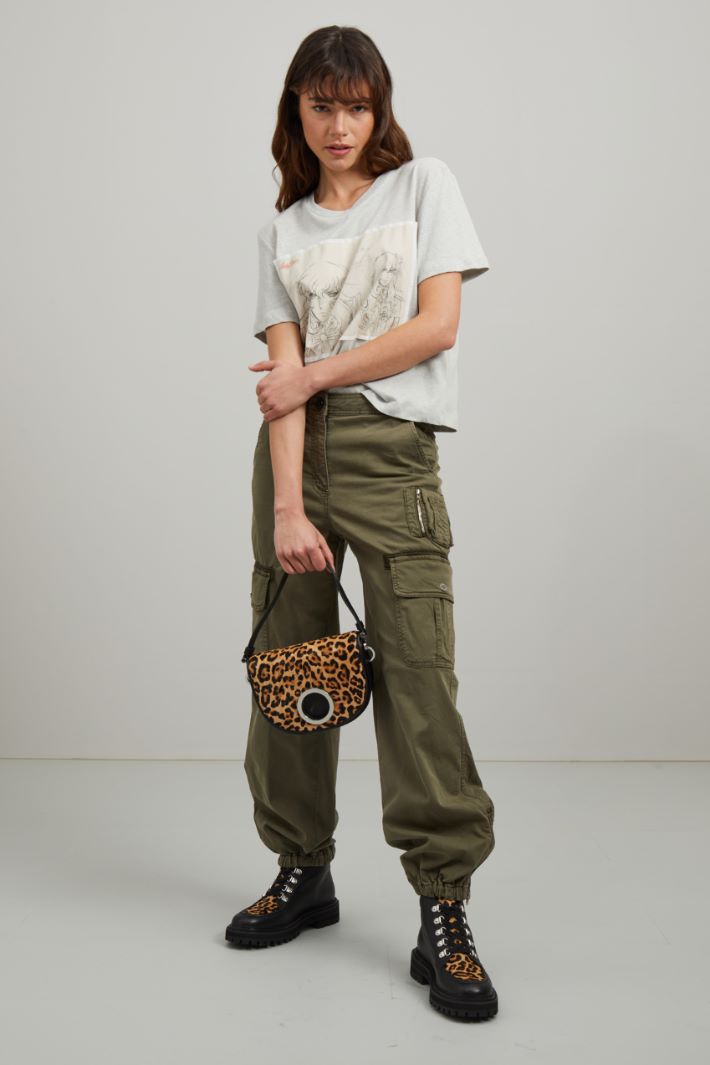 T-shirt in cotone e lino Fashion Market