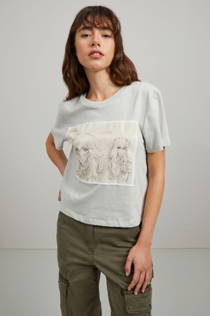 T-shirt in cotone e lino Fashion Market