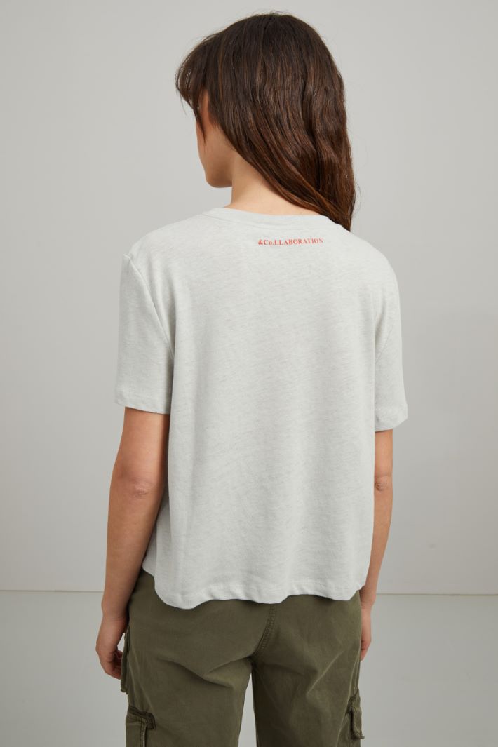 T-shirt in cotone e lino Fashion Market