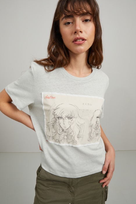 T-shirt in cotone e lino Fashion Market