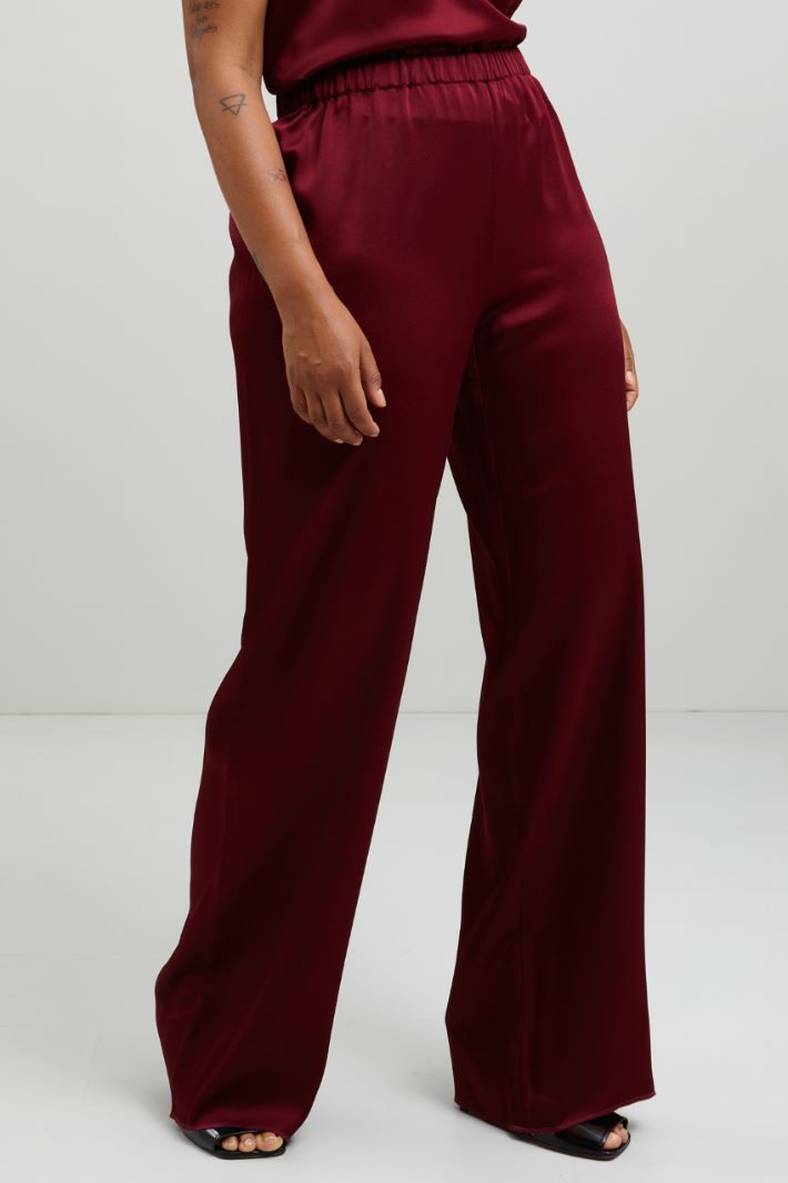 Pantaloni a palazzo in raso Fashion Market