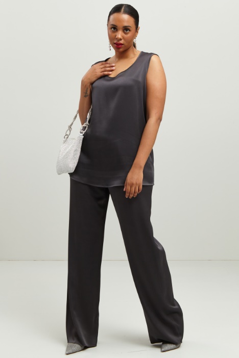 Pantaloni a palazzo in raso Fashion Market