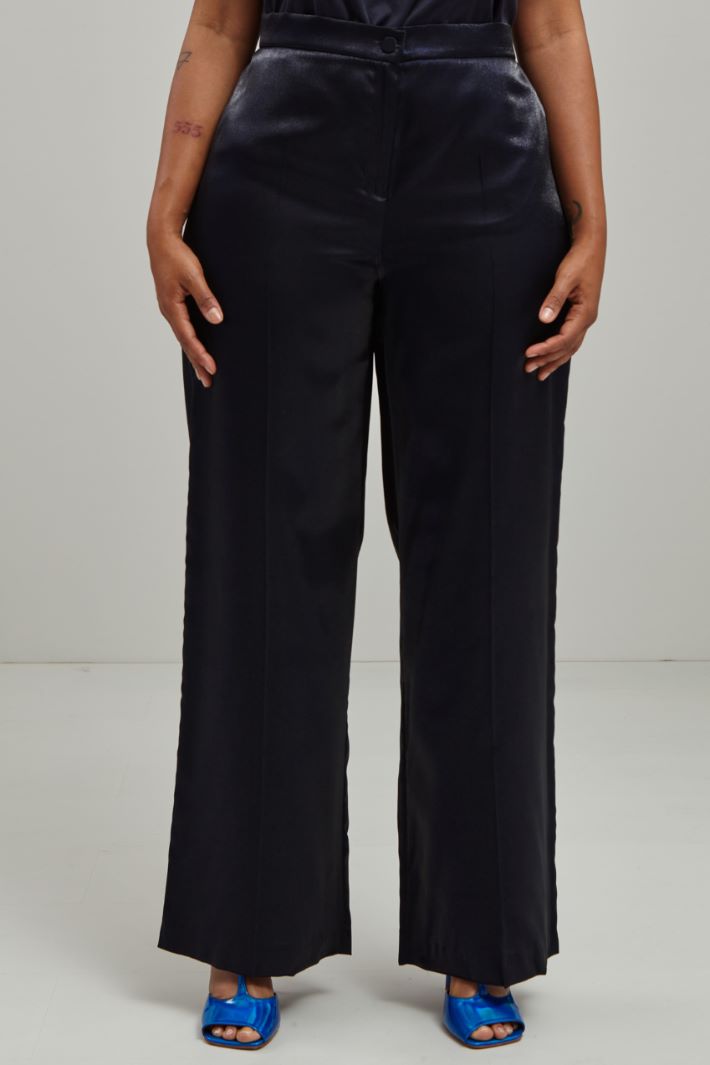 Pantaloni a palazzo in raso Fashion Market