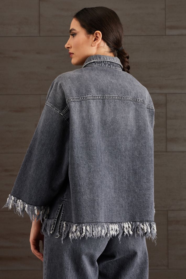 Giacca in denim con frange Fashion Market Giacca in denim con frange Fashion Market