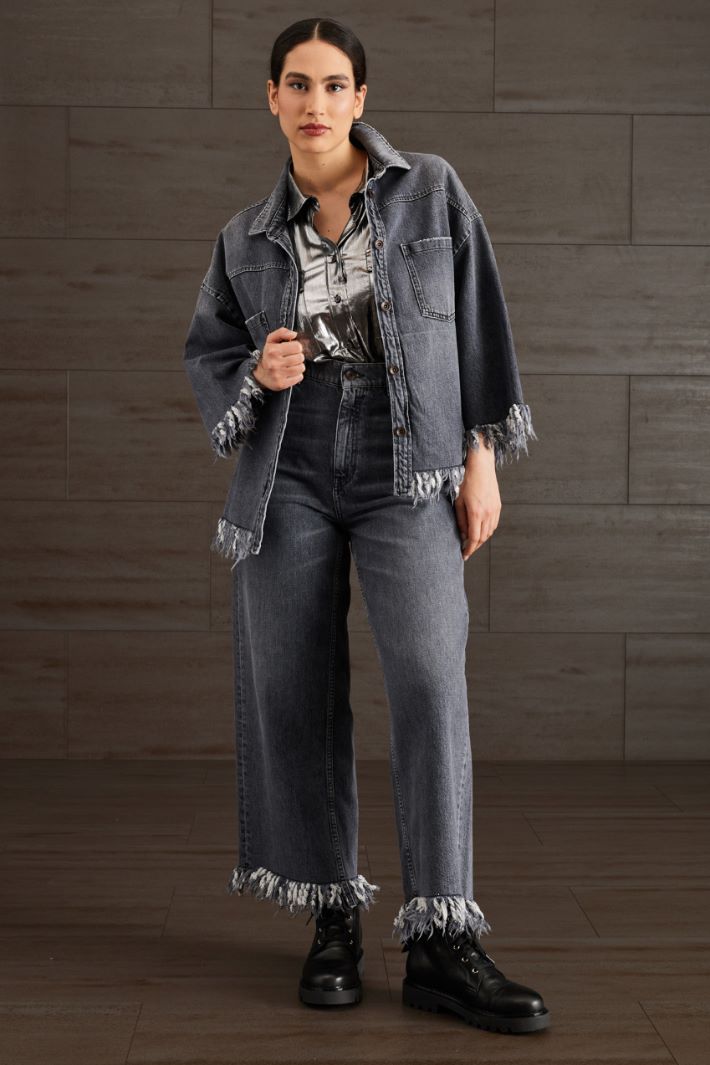 Giacca in denim con frange Fashion Market Giacca in denim con frange Fashion Market