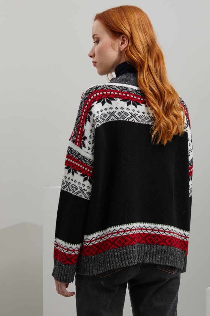 Maglia in pura lana jacquard Fashion Market