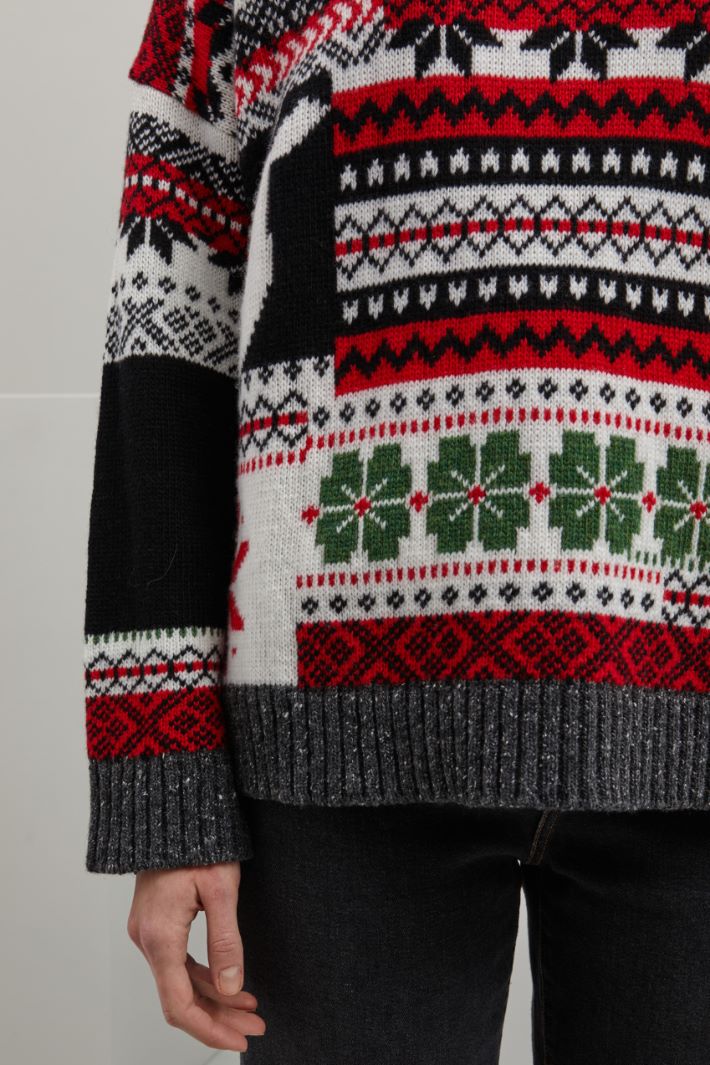 Maglia in pura lana jacquard Fashion Market