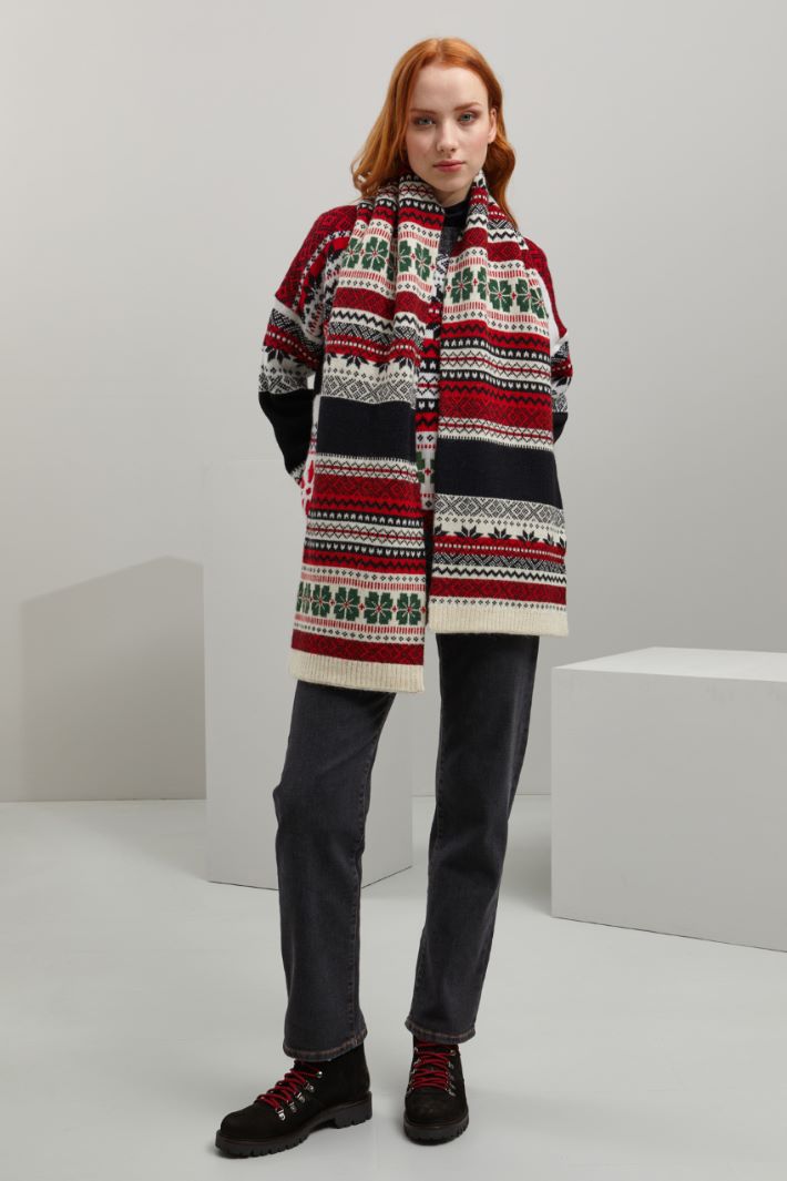 Maglia in pura lana jacquard Fashion Market