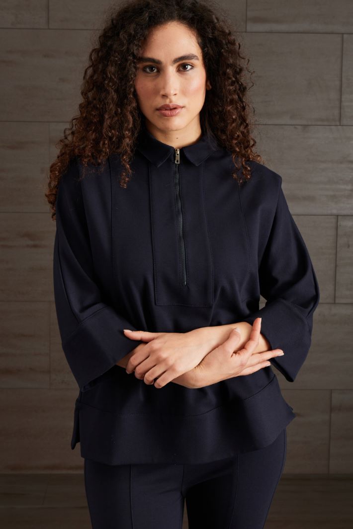 Felpa in jersey con colletto Fashion Market