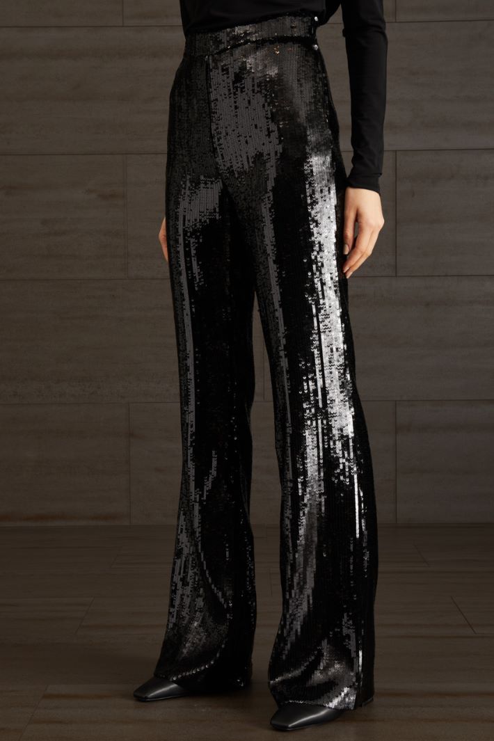 Pantaloni flare in georgette  Fashion Market