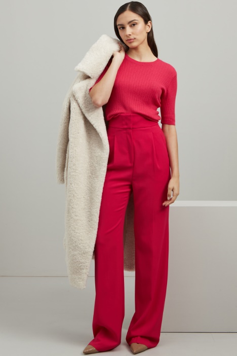 Pantaloni in crêpe di lana Fashion Market