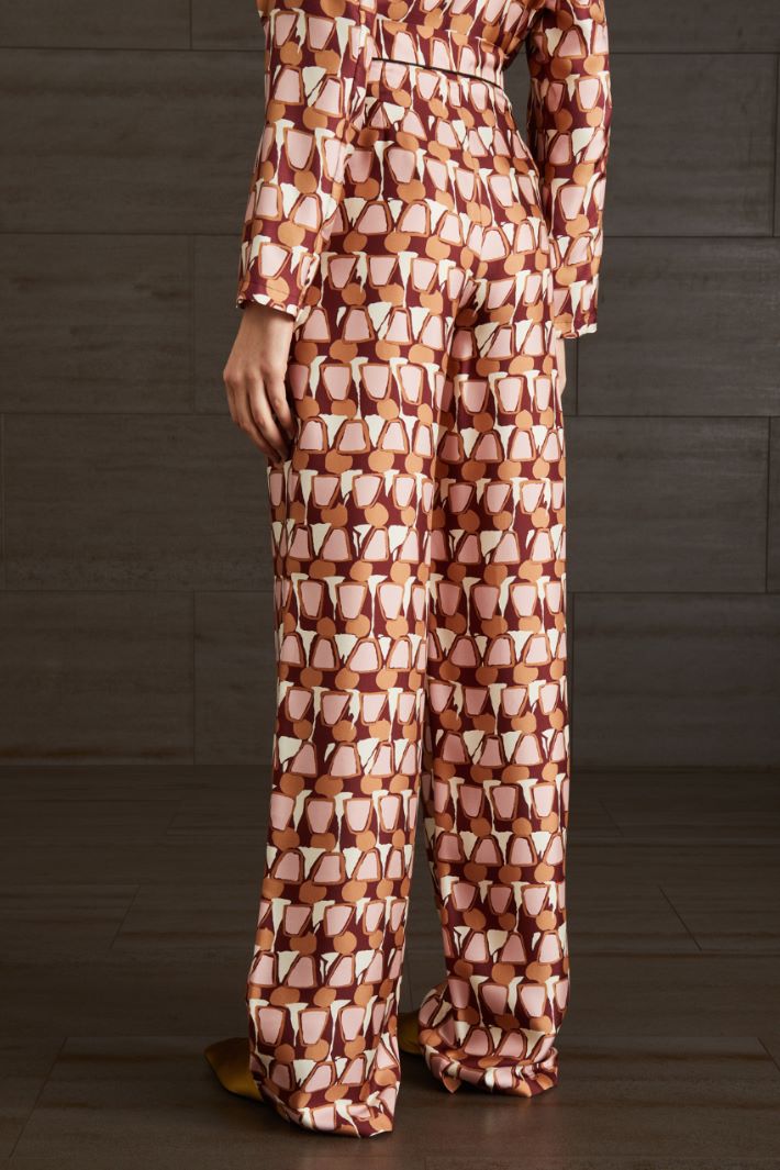 Pantaloni in seta stampata Fashion Market