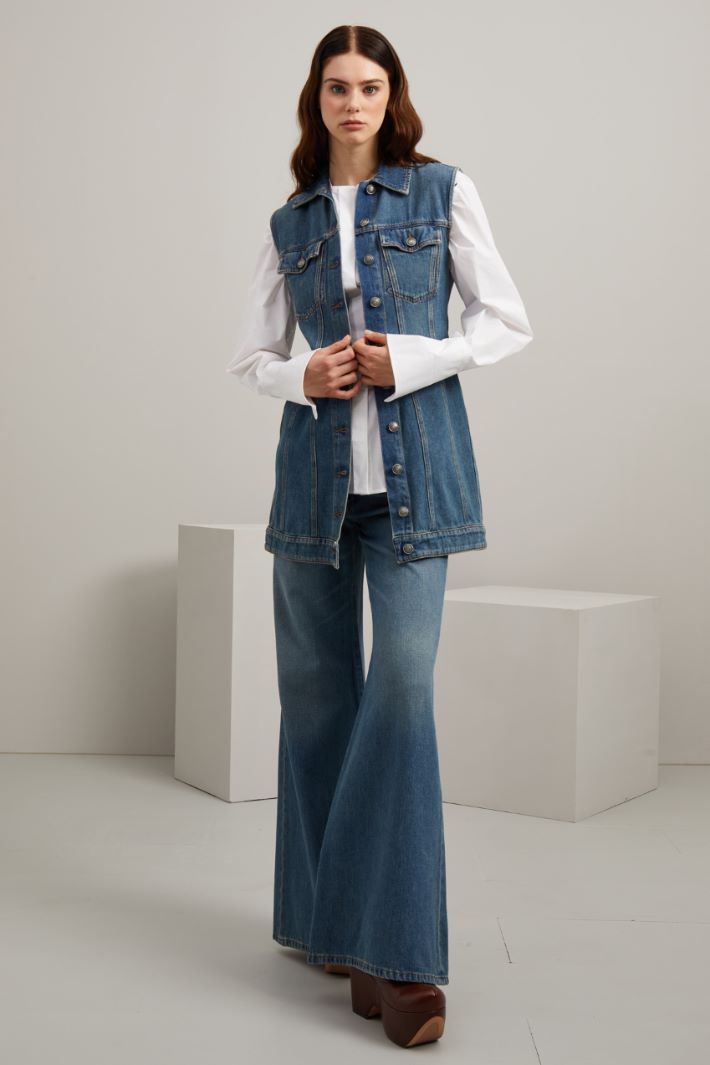 Gilet lungo in denim Fashion Market