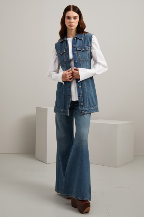 Gilet lungo in denim Fashion Market