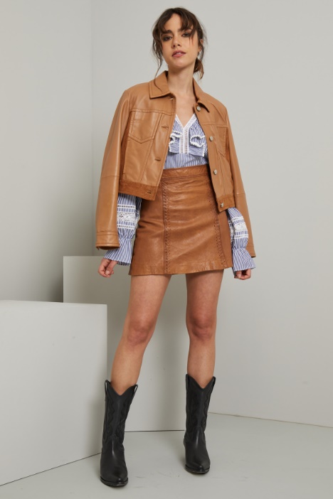 Gonna corta in vera pelle Fashion Market