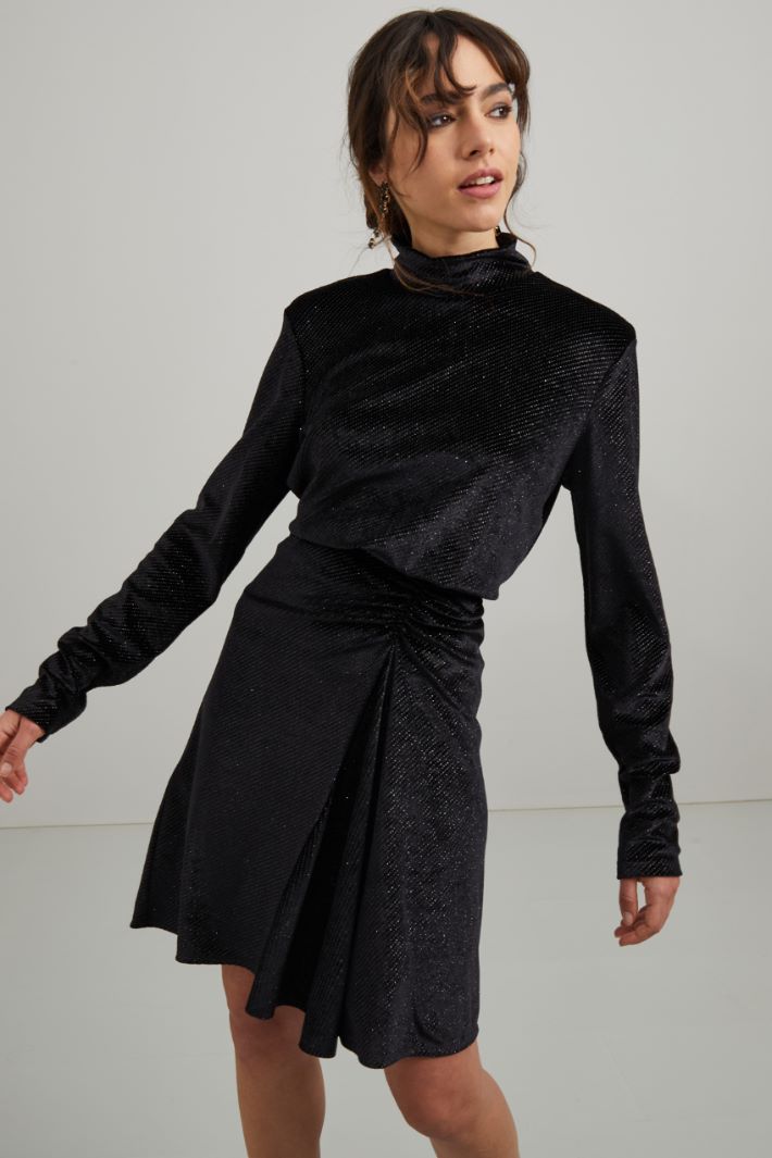 Abito in velluto con strass Fashion Market